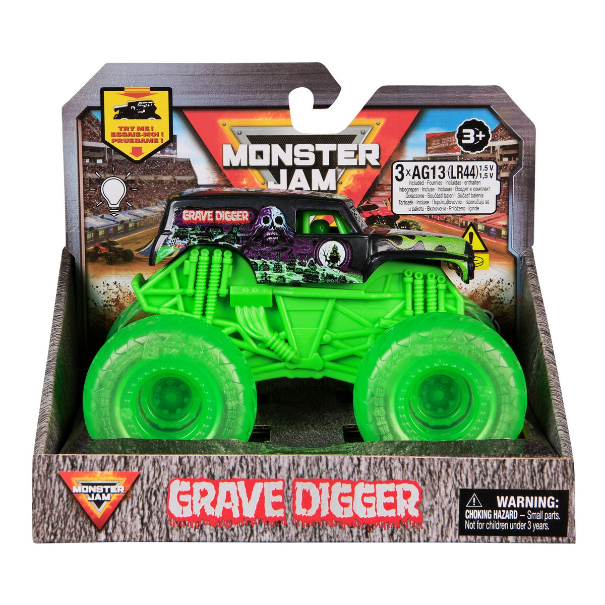 Monster Jam Vehiculo Con Luz 1:43 - Grave Digger